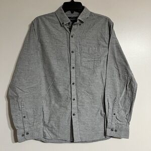 Marc Anthony Slim Fit Gray Button Down Long Sleeve Men's Shirt Size Large Heavy
